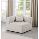Meridian Cube Cream Vegan Leather Corner Chair IMAGE 2