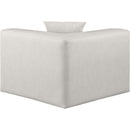Meridian Cube Cream Vegan Leather Corner Chair IMAGE 3