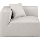 Meridian Cube Cream Vegan Leather Corner Chair IMAGE 4