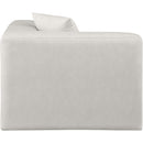 Meridian Cube Cream Vegan Leather Corner Chair IMAGE 5