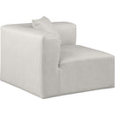 Meridian Cube Cream Vegan Leather Corner Chair IMAGE 6