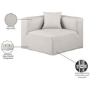 Meridian Cube Cream Vegan Leather Corner Chair IMAGE 9