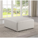 Meridian Cube Cream Vegan Leather Ottoman IMAGE 2