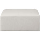 Meridian Cube Cream Vegan Leather Ottoman IMAGE 3