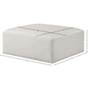 Meridian Cube Cream Vegan Leather Ottoman IMAGE 5