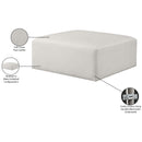 Meridian Cube Cream Vegan Leather Ottoman IMAGE 6