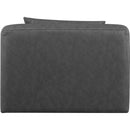 Meridian Cube Charcoal Grey Vegan Leather Armless Chair IMAGE 3