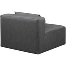 Meridian Cube Charcoal Grey Vegan Leather Armless Chair IMAGE 5