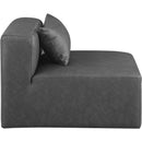 Meridian Cube Charcoal Grey Vegan Leather Armless Chair IMAGE 6