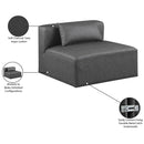 Meridian Cube Charcoal Grey Vegan Leather Armless Chair IMAGE 8