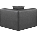 Meridian Cube Charcoal Grey Vegan Leather Corner Chair IMAGE 3