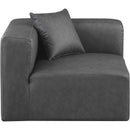 Meridian Cube Charcoal Grey Vegan Leather Corner Chair IMAGE 4