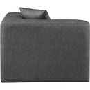 Meridian Cube Charcoal Grey Vegan Leather Corner Chair IMAGE 5