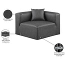 Meridian Cube Charcoal Grey Vegan Leather Corner Chair IMAGE 8