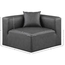 Meridian Cube Charcoal Grey Vegan Leather Corner Chair IMAGE 9