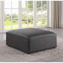 Meridian Cube Charcoal Grey Vegan Leather Ottoman IMAGE 2