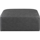 Meridian Cube Charcoal Grey Vegan Leather Ottoman IMAGE 3