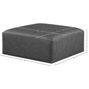 Meridian Cube Charcoal Grey Vegan Leather Ottoman IMAGE 6