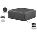 Meridian Cube Charcoal Grey Vegan Leather Ottoman IMAGE 7