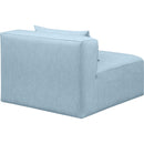 Meridian Cube Light Blue Vegan Leather Armless Chair IMAGE 5