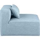 Meridian Cube Light Blue Vegan Leather Armless Chair IMAGE 6