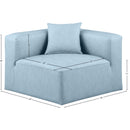 Meridian Cube Light Blue Vegan Leather Corner Chair IMAGE 10