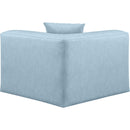 Meridian Cube Light Blue Vegan Leather Corner Chair IMAGE 3