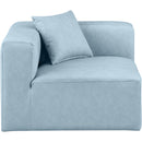 Meridian Cube Light Blue Vegan Leather Corner Chair IMAGE 4