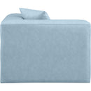 Meridian Cube Light Blue Vegan Leather Corner Chair IMAGE 5