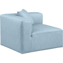 Meridian Cube Light Blue Vegan Leather Corner Chair IMAGE 6