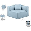 Meridian Cube Light Blue Vegan Leather Corner Chair IMAGE 9