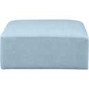 Meridian Cube Light Blue Vegan Leather Ottoman IMAGE 3