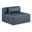 Meridian Cube Navy Blue Vegan Leather Armless Chair IMAGE 10