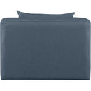 Meridian Cube Navy Blue Vegan Leather Armless Chair IMAGE 3