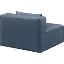 Meridian Cube Navy Blue Vegan Leather Armless Chair IMAGE 5