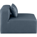 Meridian Cube Navy Blue Vegan Leather Armless Chair IMAGE 6