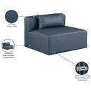 Meridian Cube Navy Blue Vegan Leather Armless Chair IMAGE 9