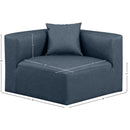 Meridian Cube Navy Blue Vegan Leather Corner Chair IMAGE 10