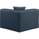 Meridian Cube Navy Blue Vegan Leather Corner Chair IMAGE 3