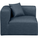 Meridian Cube Navy Blue Vegan Leather Corner Chair IMAGE 4