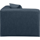 Meridian Cube Navy Blue Vegan Leather Corner Chair IMAGE 5