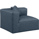Meridian Cube Navy Blue Vegan Leather Corner Chair IMAGE 6