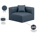 Meridian Cube Navy Blue Vegan Leather Corner Chair IMAGE 9