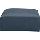 Meridian Cube Navy Blue Vegan Leather Ottoman IMAGE 3