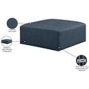 Meridian Cube Navy Blue Vegan Leather Ottoman IMAGE 6