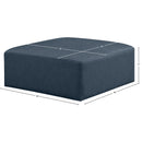 Meridian Cube Navy Blue Vegan Leather Ottoman IMAGE 7