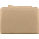 Meridian Cube Tan Vegan Leather Armless Chair IMAGE 3