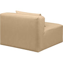 Meridian Cube Tan Vegan Leather Armless Chair IMAGE 5