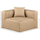 Meridian Cube Tan Vegan Leather Corner Chair IMAGE 10