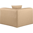 Meridian Cube Tan Vegan Leather Corner Chair IMAGE 3